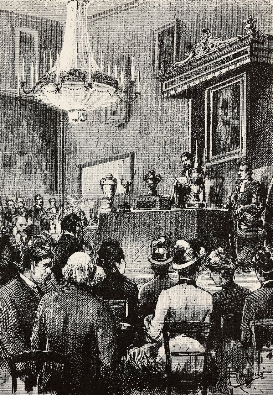 Eleição dos Regentes na República de São Marino, gravura a partir de desenho de Dante Paolocci, de L