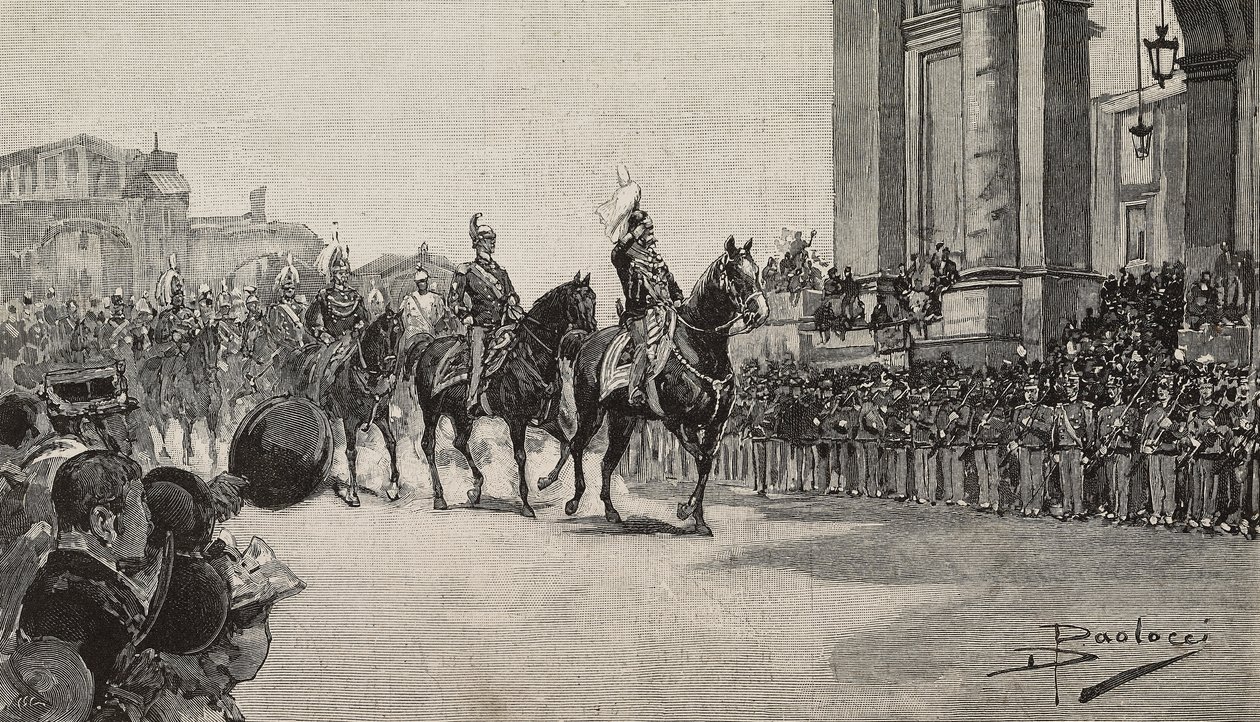 Desfile militar em Macau por ocasião do aniversário do Rei Umberto I, 14 de março de Dante Paolocci