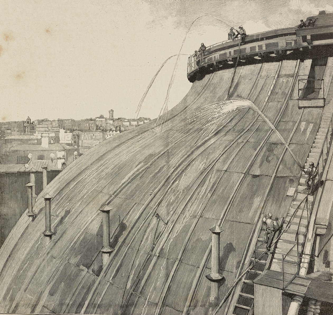 Cúpula de lavagem do Palazzo Montecitorio, Roma, Itália, gravura após desenho de Dante Paolocci, de L
