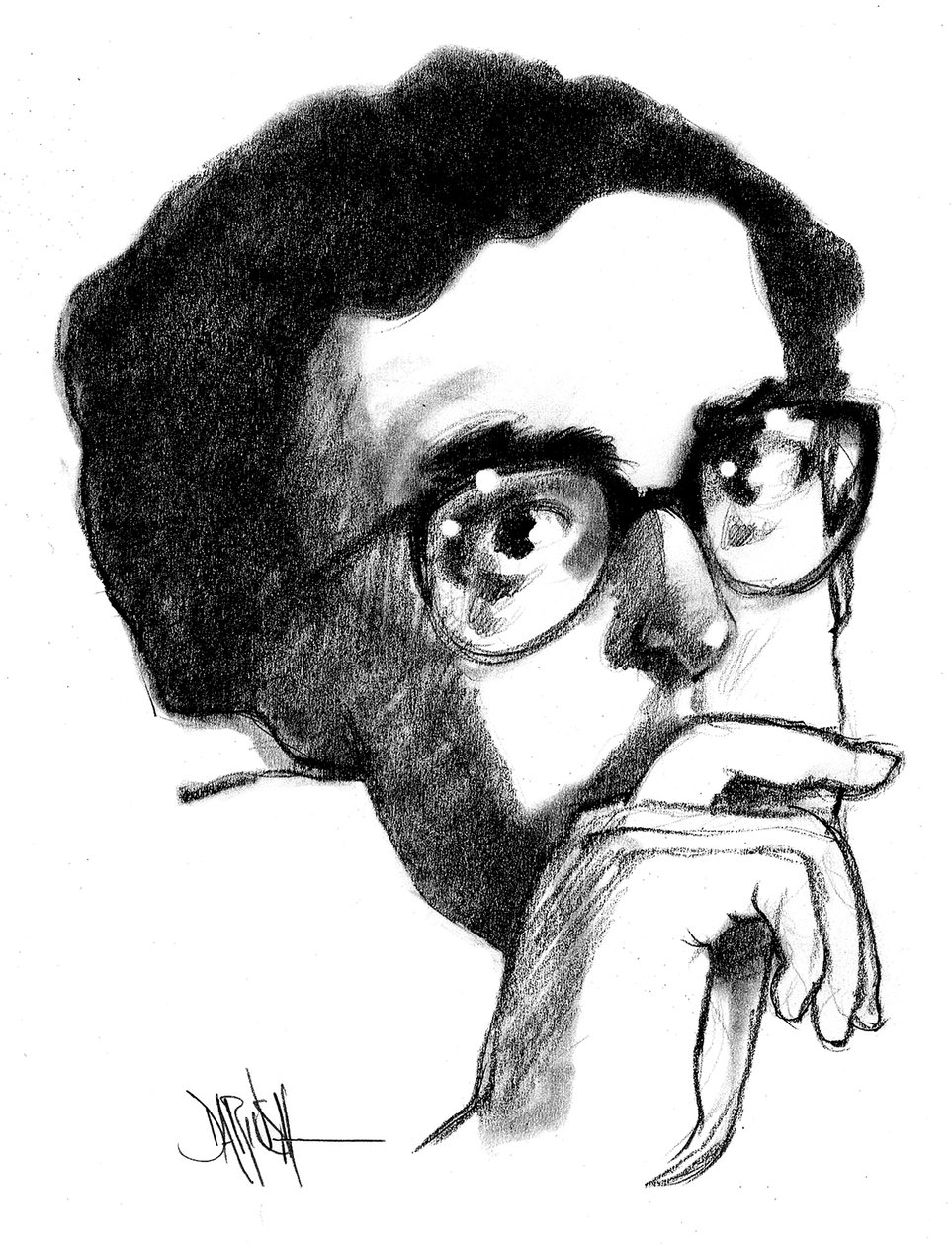Adriano Romualdi (desenho digital a lápis de cor) de Dariush Radpour