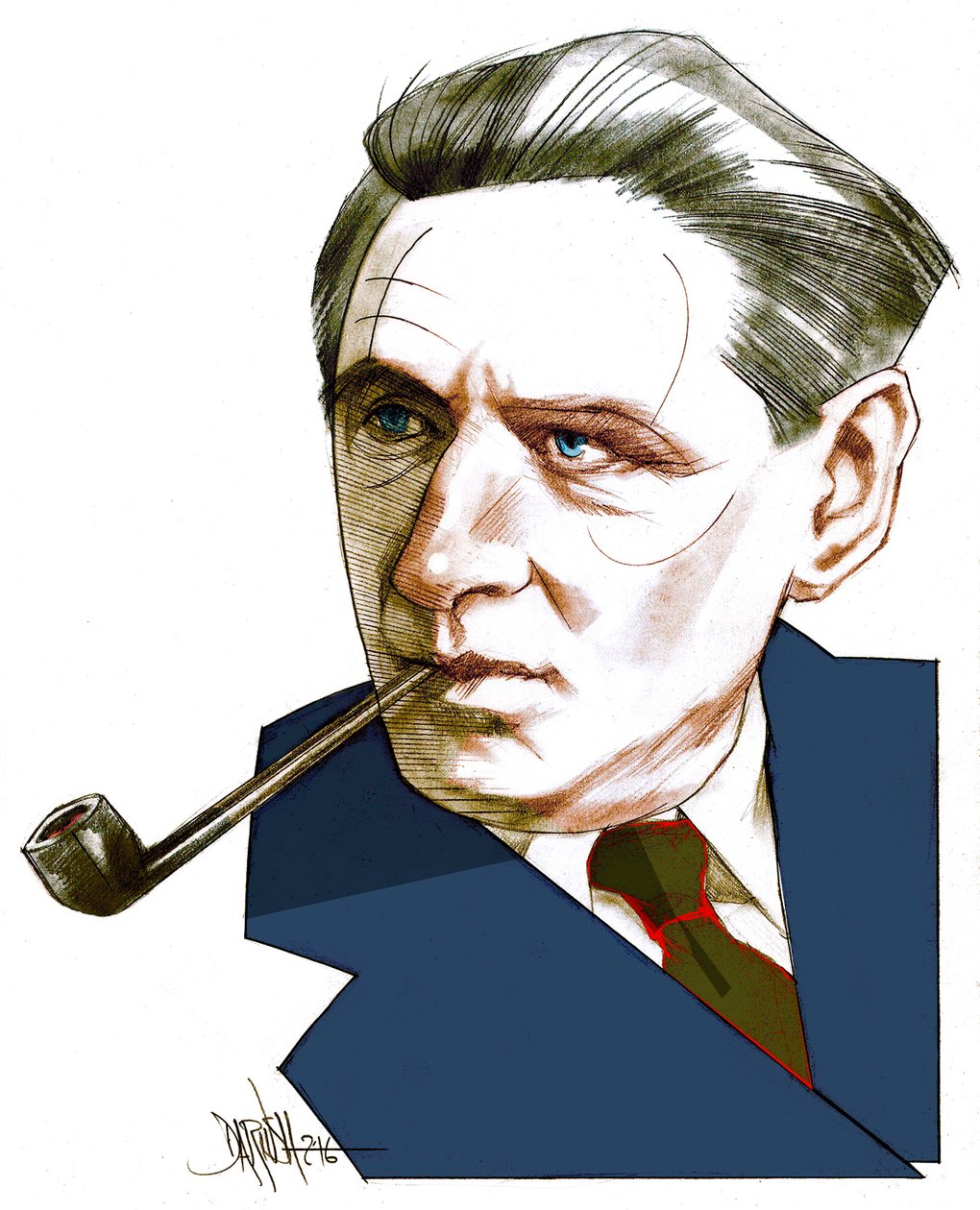 Broch Hermann, 2016 (desenho digital a lápis de cor) de Dariush Radpour