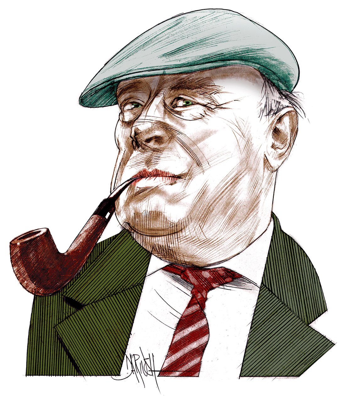 Ernst Von Salamon, 2021 (desenho digital a lápis de cor) de Dariush Radpour