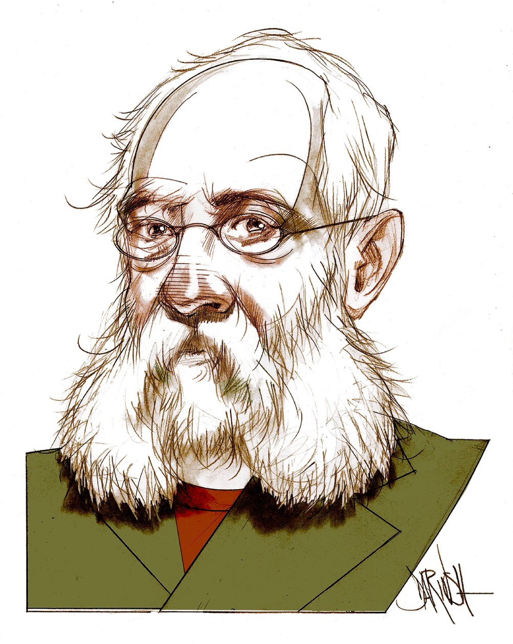 Ferdinand Petruccelli De Gattina , 2016 (desenho digital a lápis de cor) de Dariush Radpour