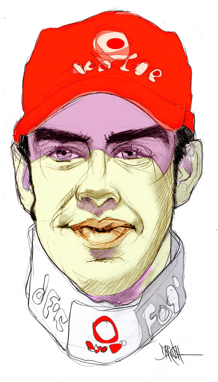 Fernando Alonso Díaz (desenho digital a lápis de cor) de Dariush Radpour