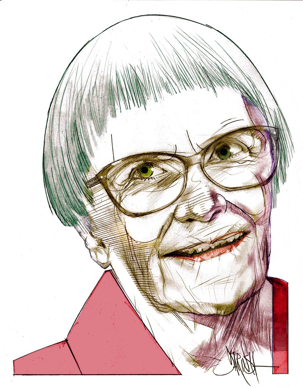 Harper Lee, 2022 (desenho digital a lápis de cor) de Dariush Radpour