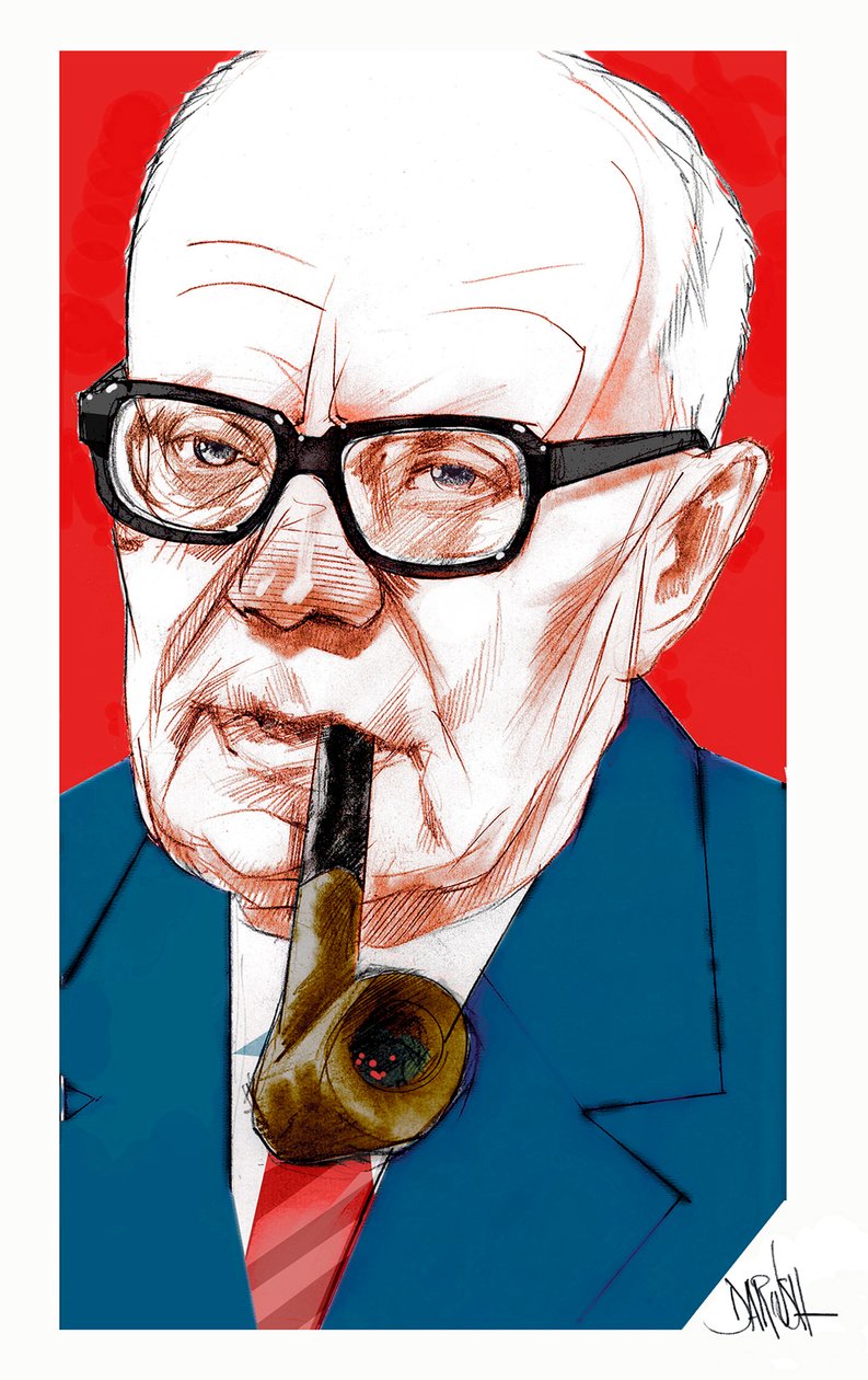 Sandro Pertini, 2022 (desenho digital a lápis de cor) de Dariush Radpour