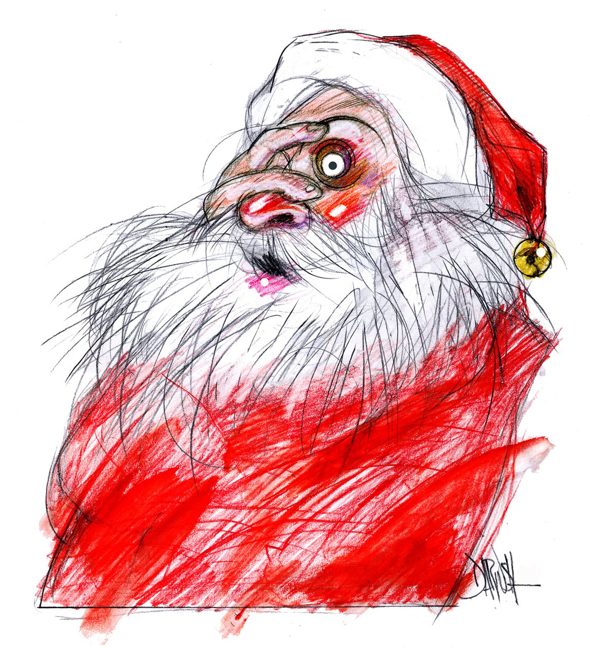 Pai Natal, 2008 (desenho digital a lápis de cor) de Dariush Radpour