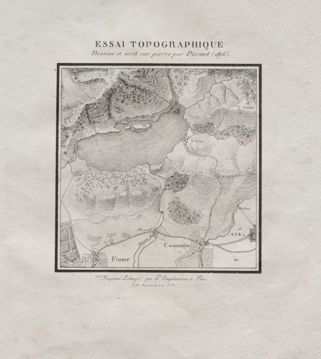 Coleção de testes litográficos: ensaio topográfico, 1816. de Darmet