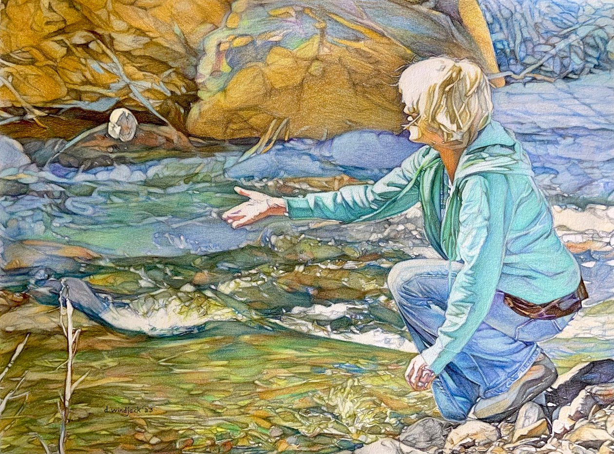 Letting Go, 2023 (lápis sobre papel) de Darrell Windjack