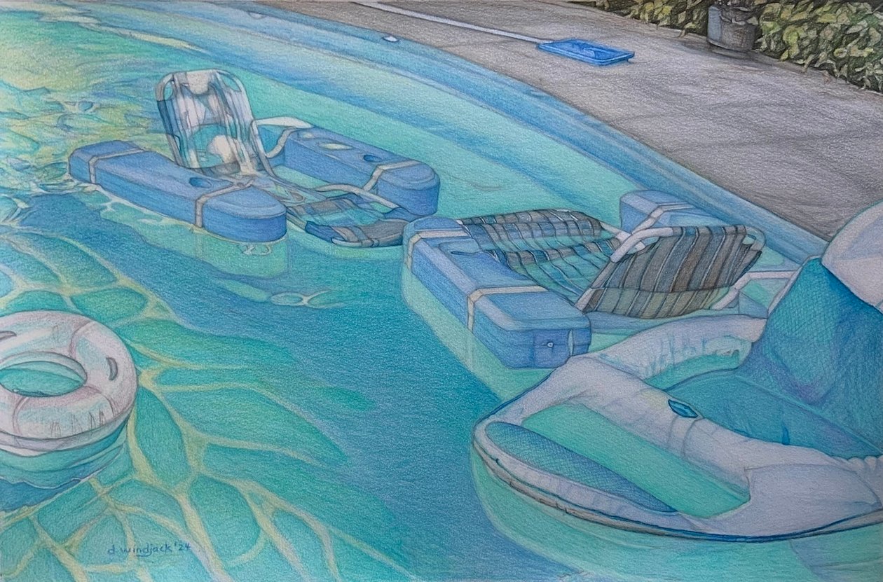 Summer Vibes, 2024 (lápis sobre papel) de Darrell Windjack