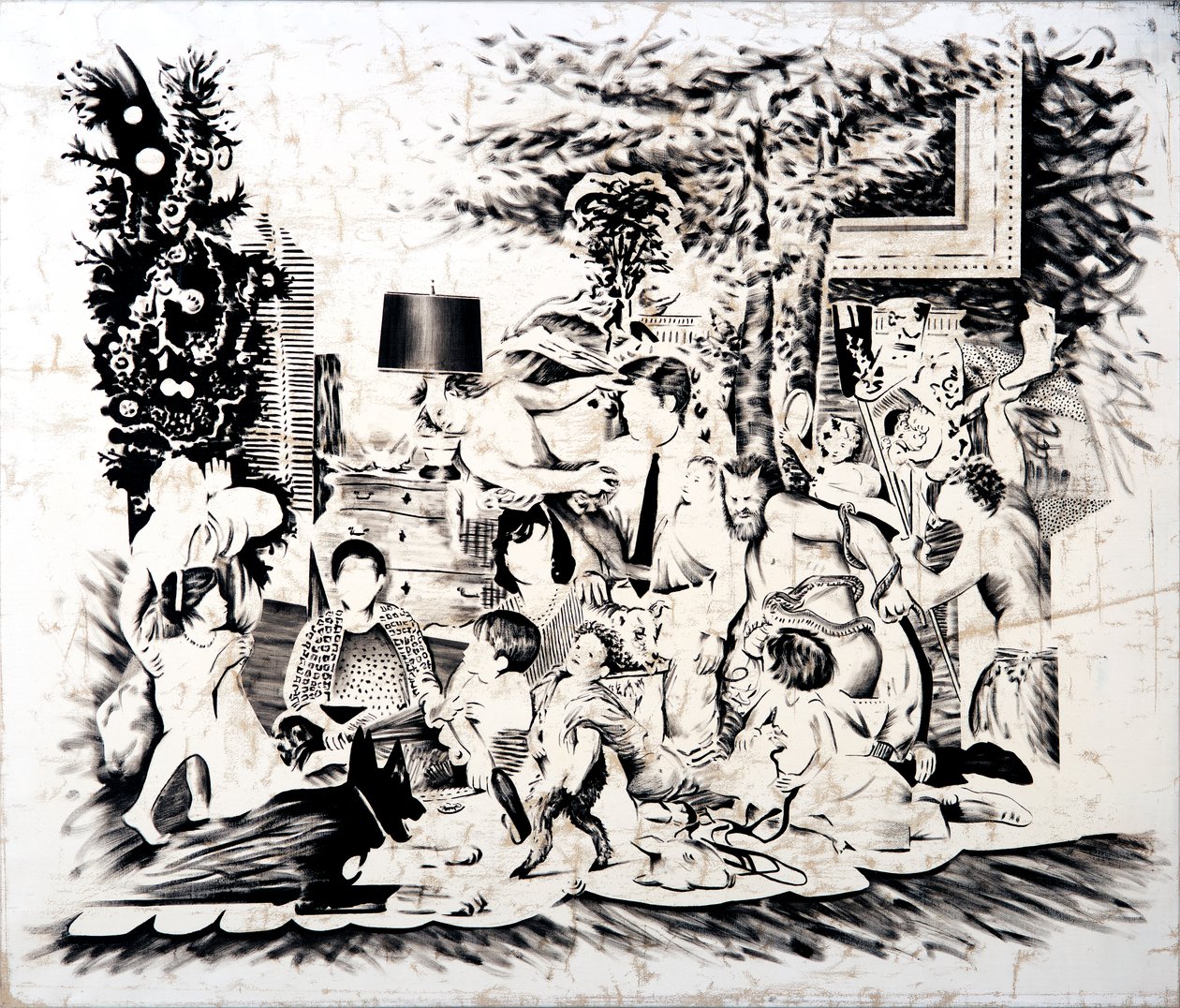 Christmas at The Kennedys, 2016 (óleo sobre tela) de Darren Coffield