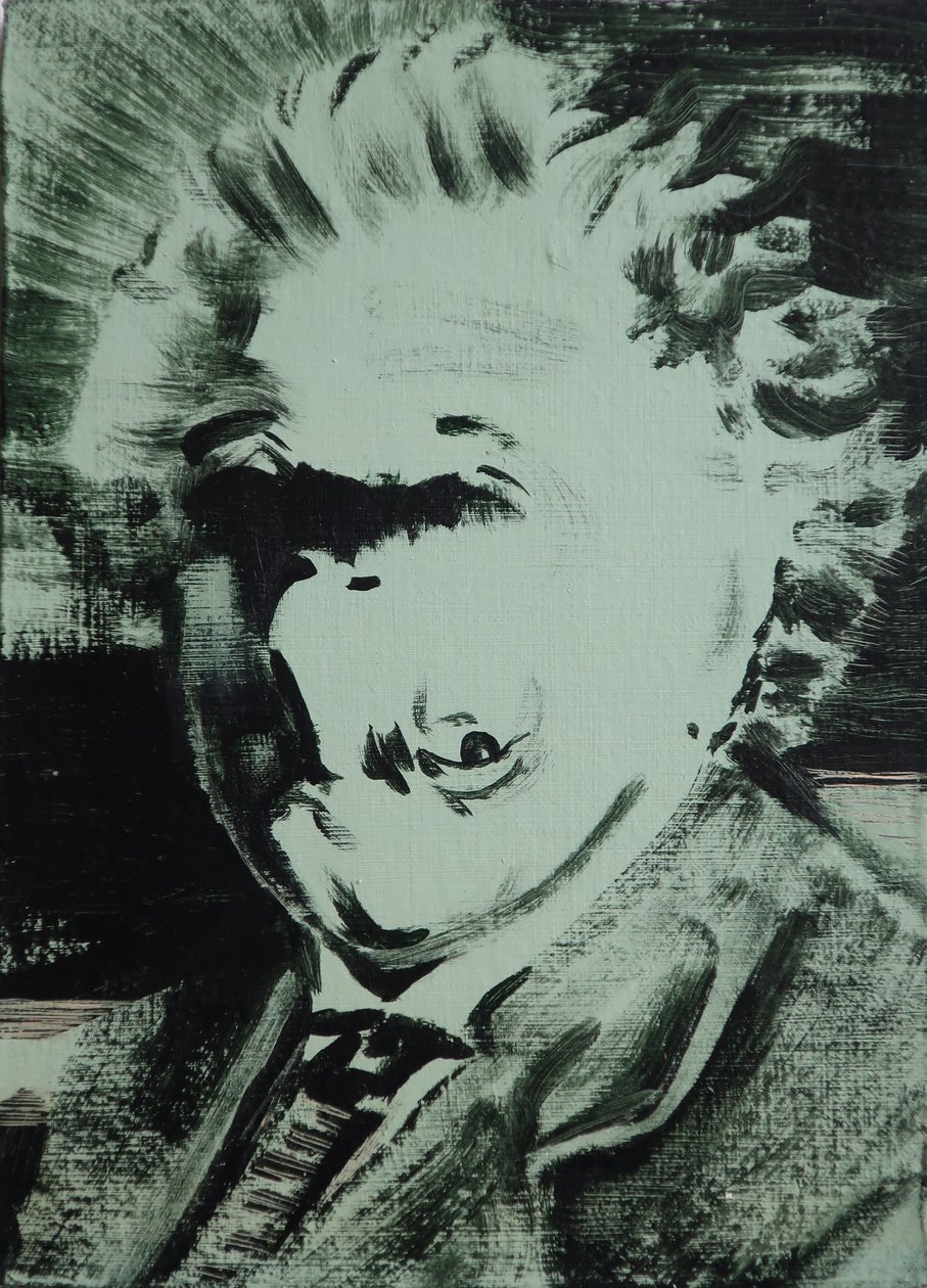 Einstein, 2013 (acrílico sobre cartão) de Darren Coffield