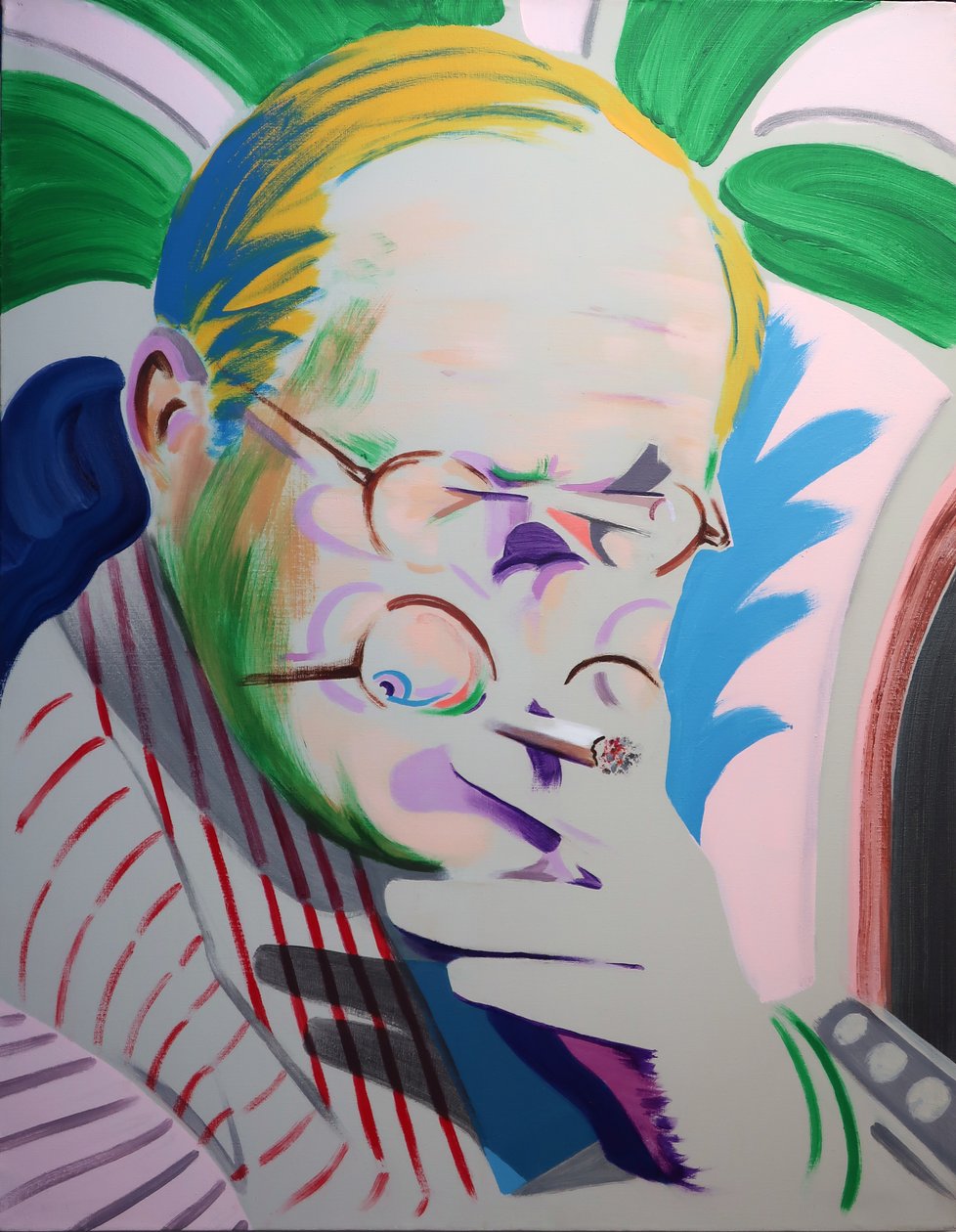Hockney respira, 2013 (acrílico sobre tela) de Darren Coffield