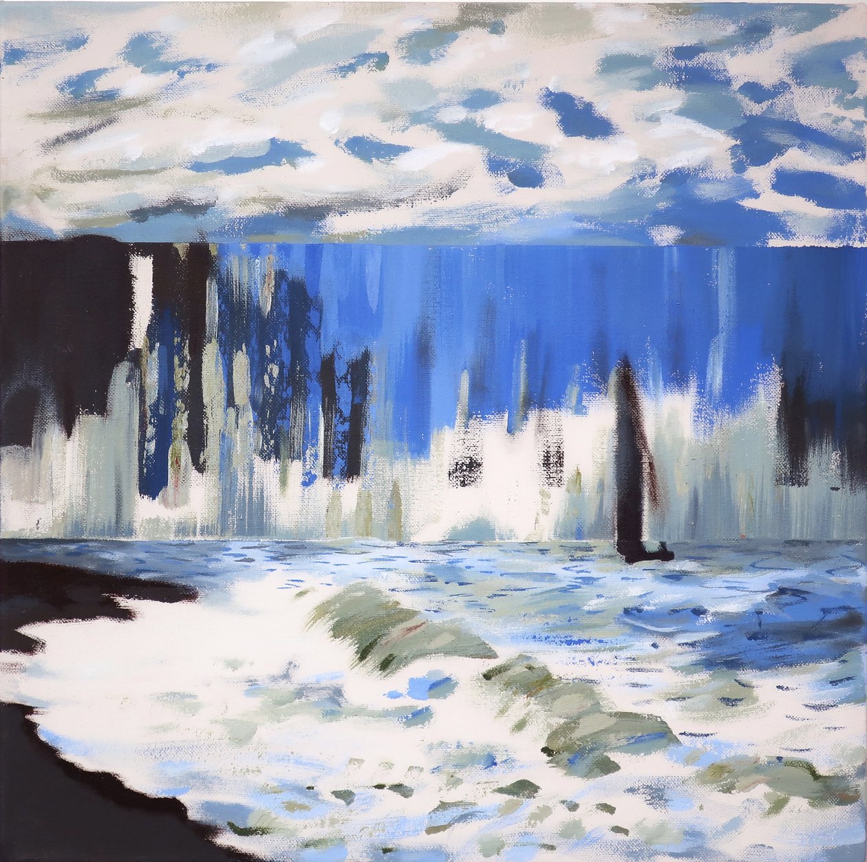 O mar em Sainte Adresse segundo Monet, 2019 (acrílico sobre tela) de Darren Coffield