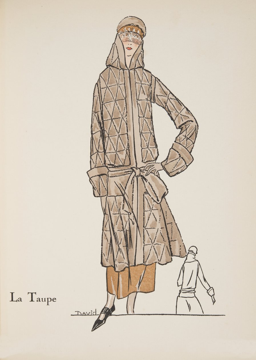 La Taupe, de uma coleção de placas de moda, 1922 (pochoir print) de David