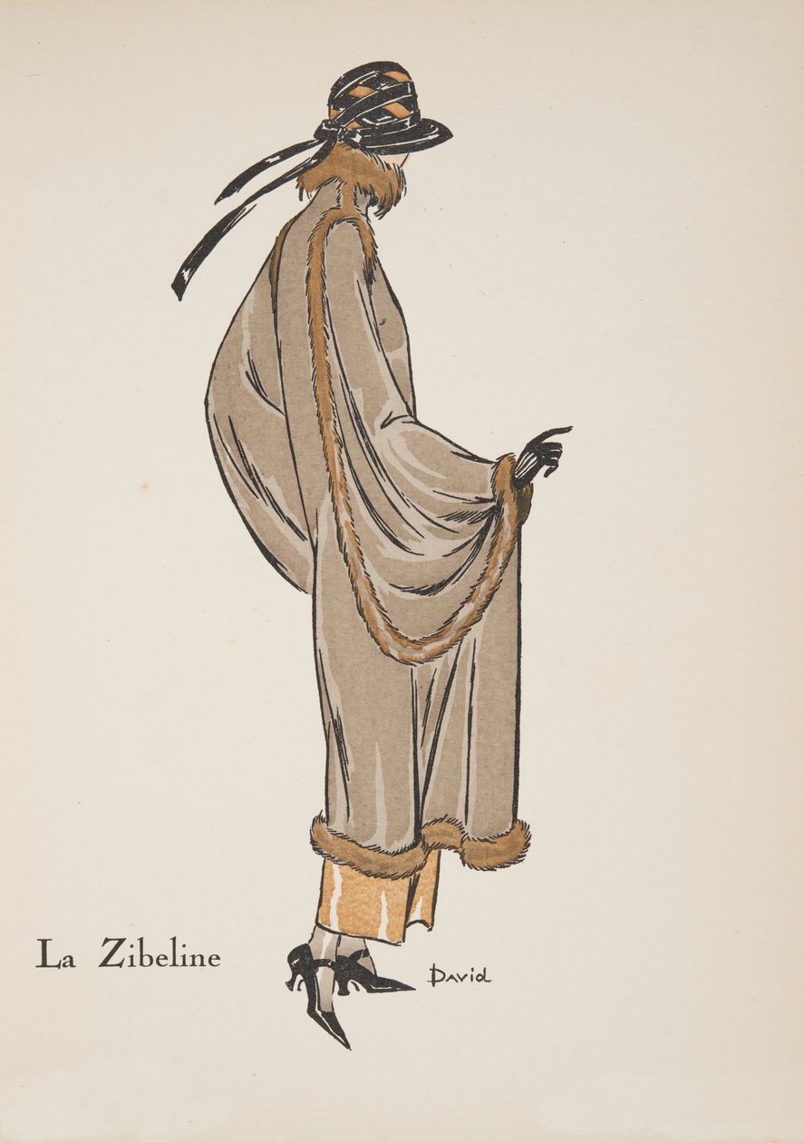 La Zibeline, de uma coleção de placas de moda, 1922 (pochoir print) de David