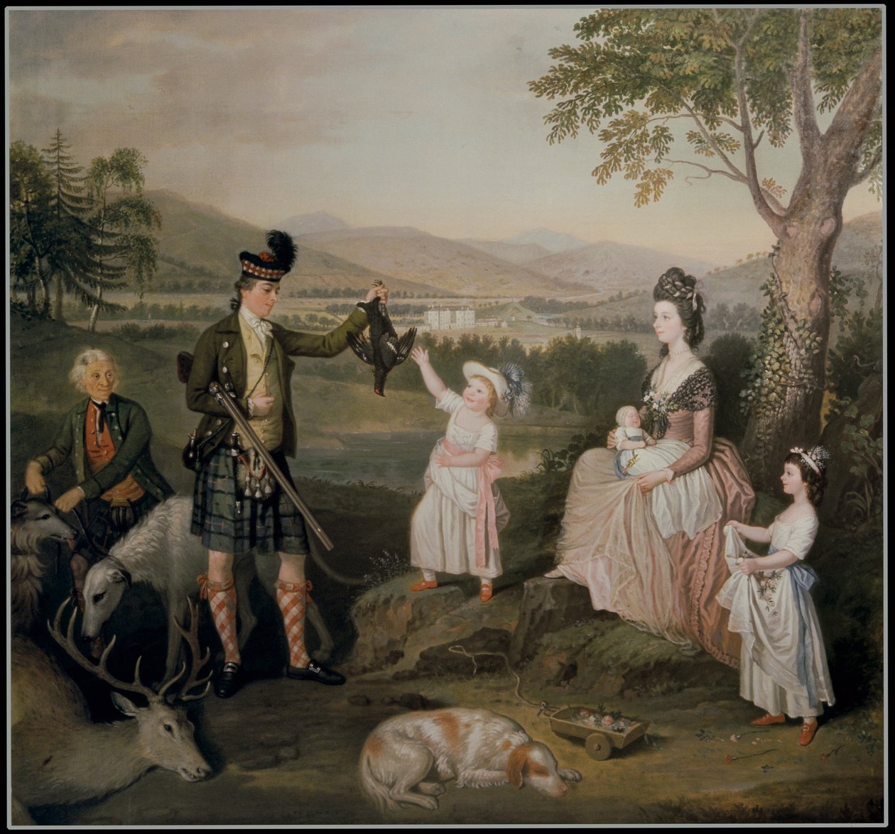 João, o 4º duque de Atholl e sua família, 1780 de David Allan