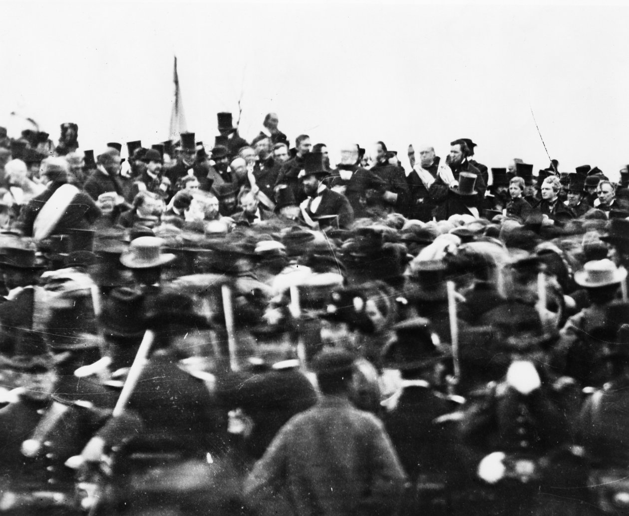 Abraham Lincoln no endereço de Gettysburg, 1863 bw detalhe da foto de 498479 de David Bachrach