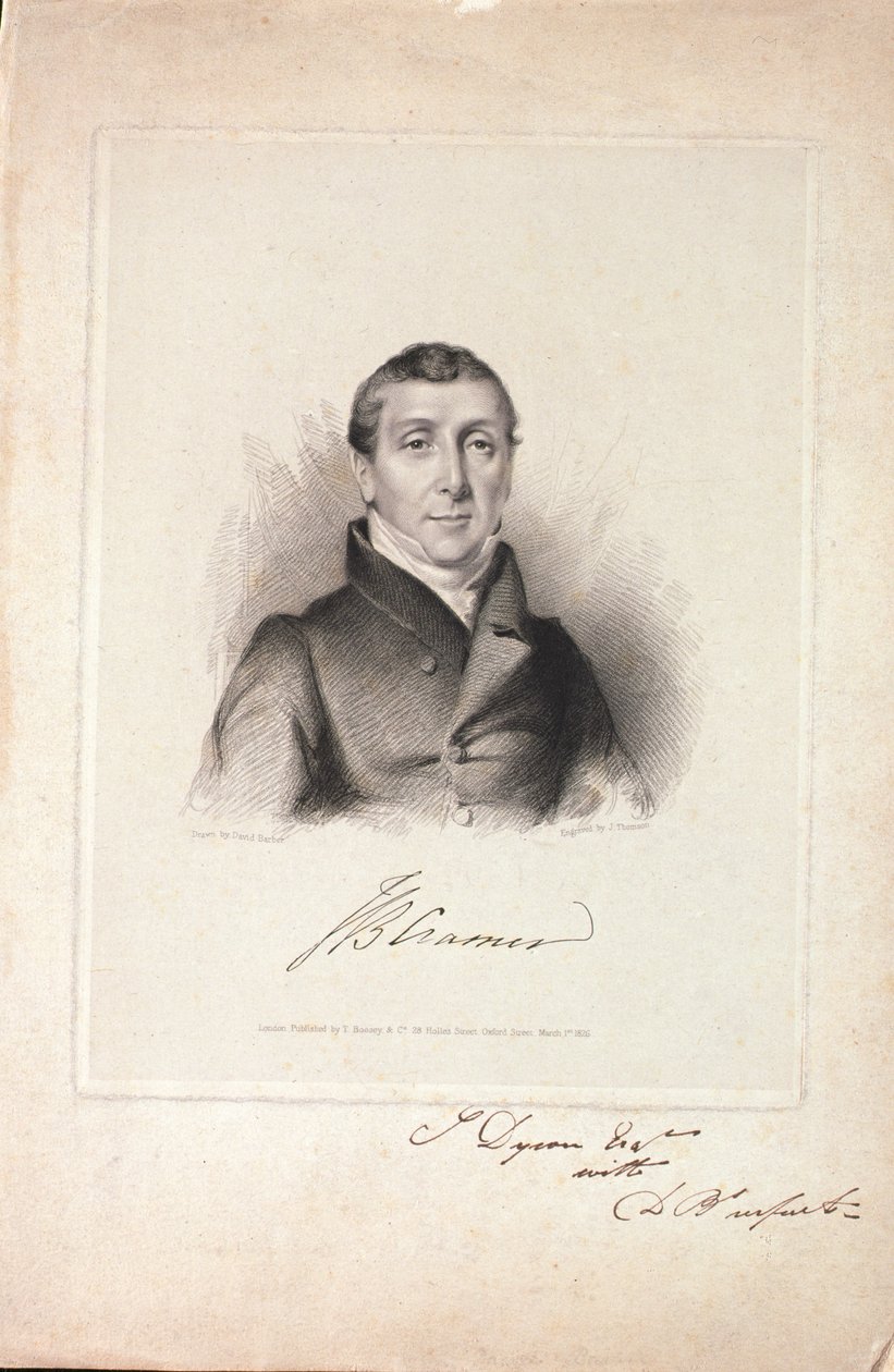 Johann Baptist Cramer (1771-1858), gravado por J. Thomson, 1826 de David Barber