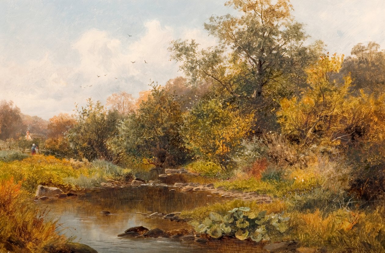 Riacho em Old Storridge, Worcestershire, 1879 de David Bates