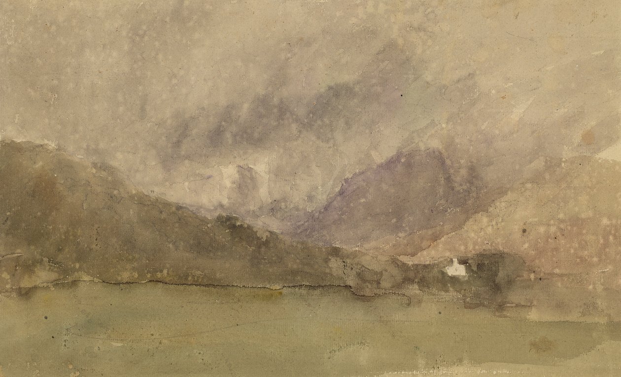 Capel Curig, Caernarvonshire, País de Gales (wc sobre grafite sobre papel) de David Cox