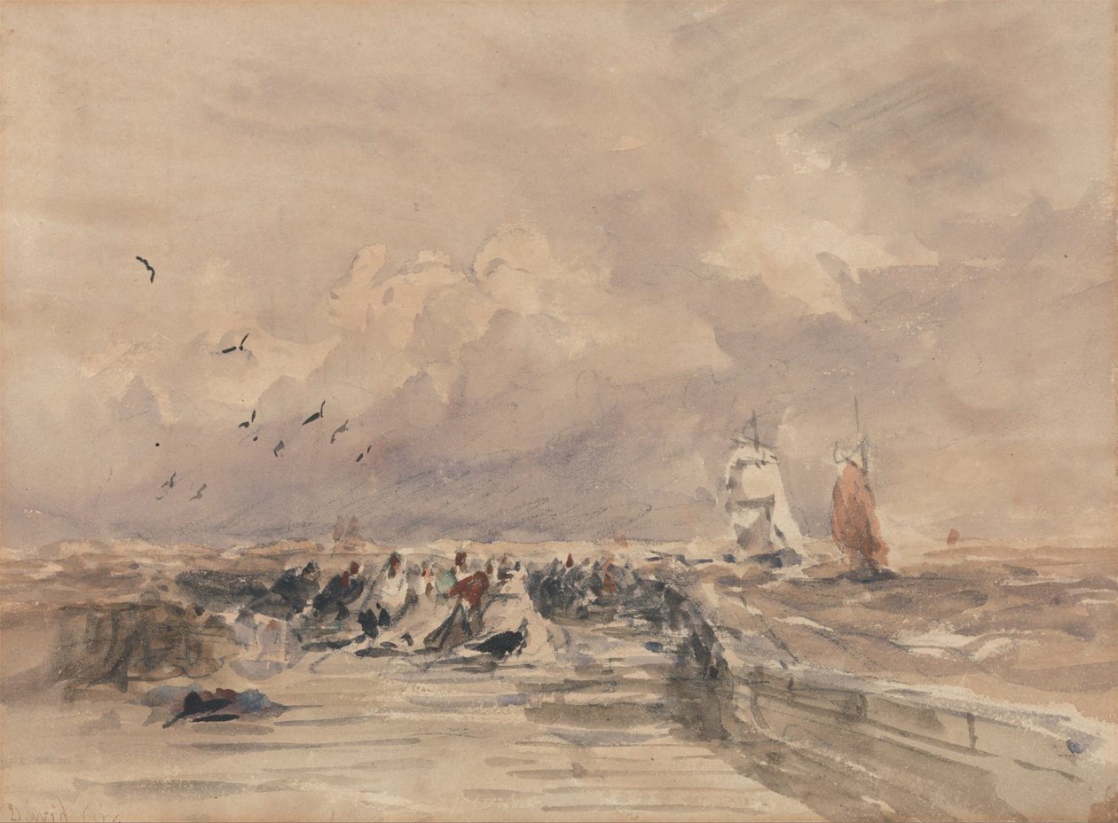 Cais de Dieppe, brisa rígida de David Cox