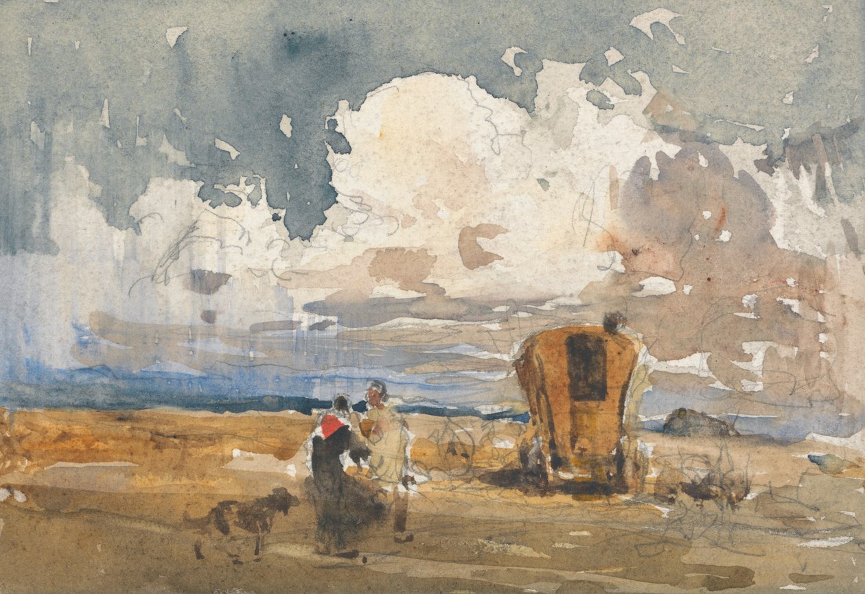 Paisagem com ciganos e vagão de David Cox