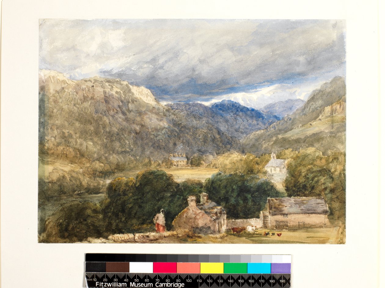No.1273 Bettws-y-Coed (wc e giz preto em papel) de David Cox