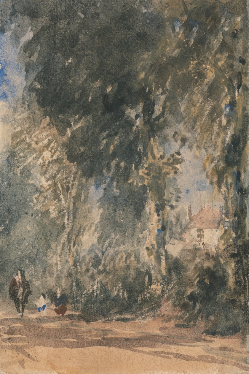 Os portões da abadia olhando para a casa de Greenfield de David Cox