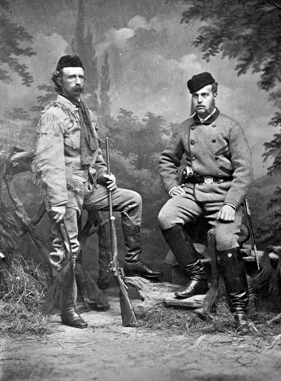 General George A. Custer e Grão-Duque Alexis, em roupas de caça, 1872 de David Frances Barry