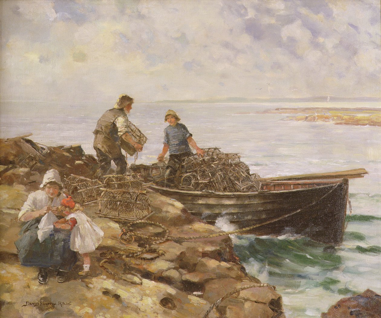 Carregamento de vasos de lagosta, c.1900 de David Fulton