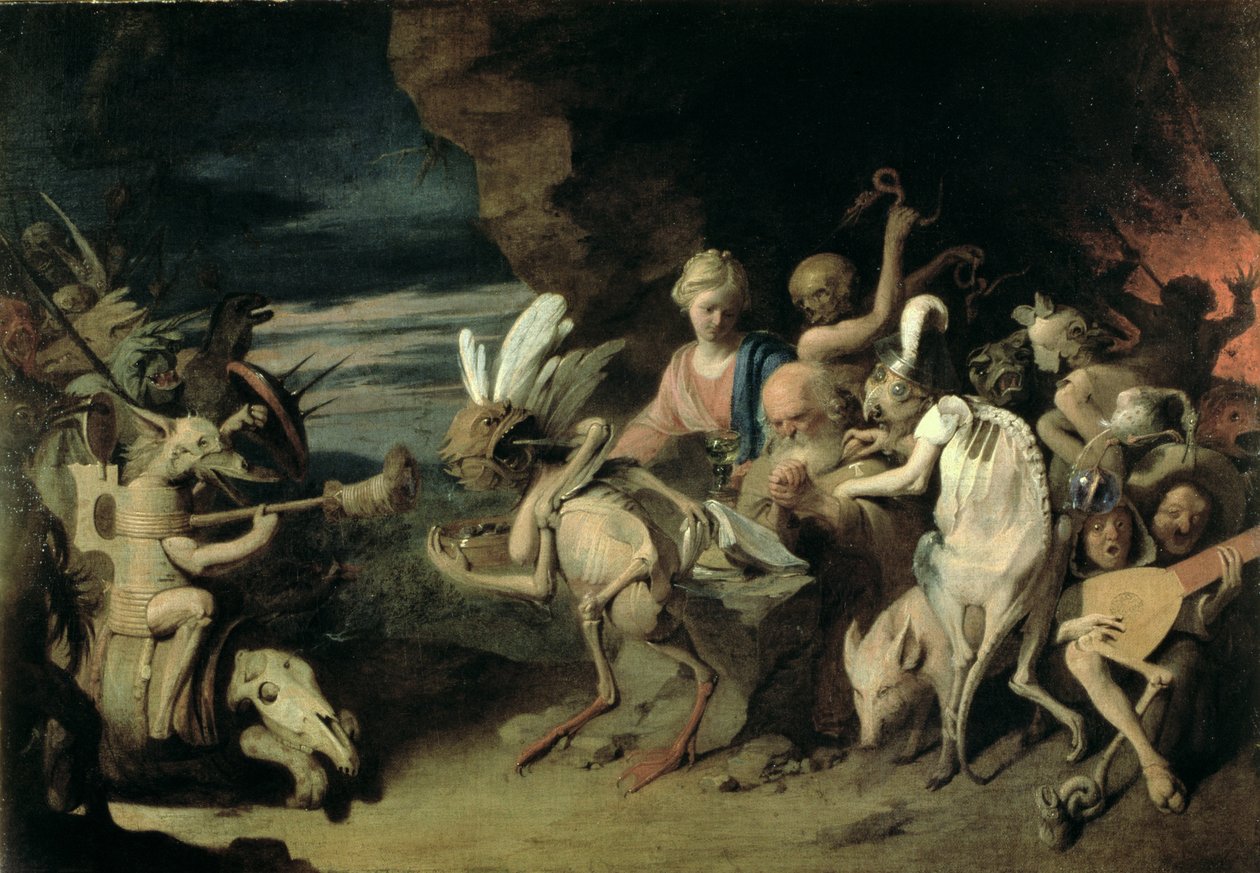 A Tentação de Santo Antônio do Egito de David III Ryckaert