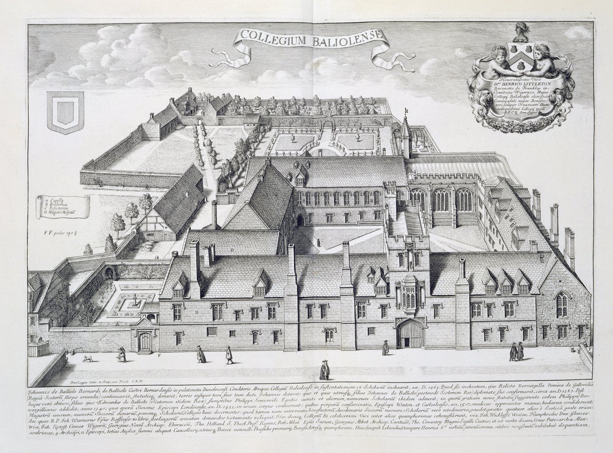 Balliol College, Oxford, em Oxford ilustrar&39;, publicado 1675 de David Loggan