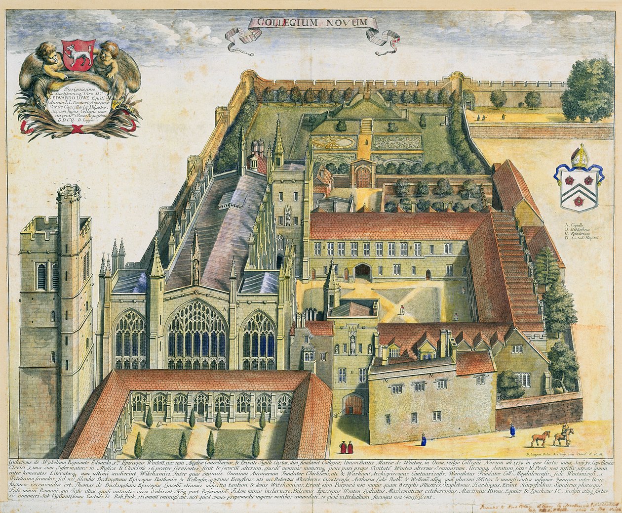 New College, Oxford, em Oxford ilustrar&39;, publicado 1675 de David Loggan