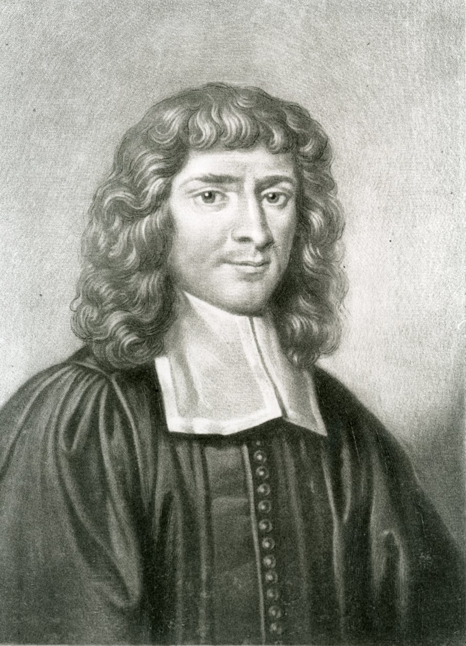 Retrato do Dr. Isaac Barrow (1630-77) gravado por Richard Earlom (1743-1822) de &39;Personagens Ilustres na História Britânica&39; (mezzotint) de David Loggan