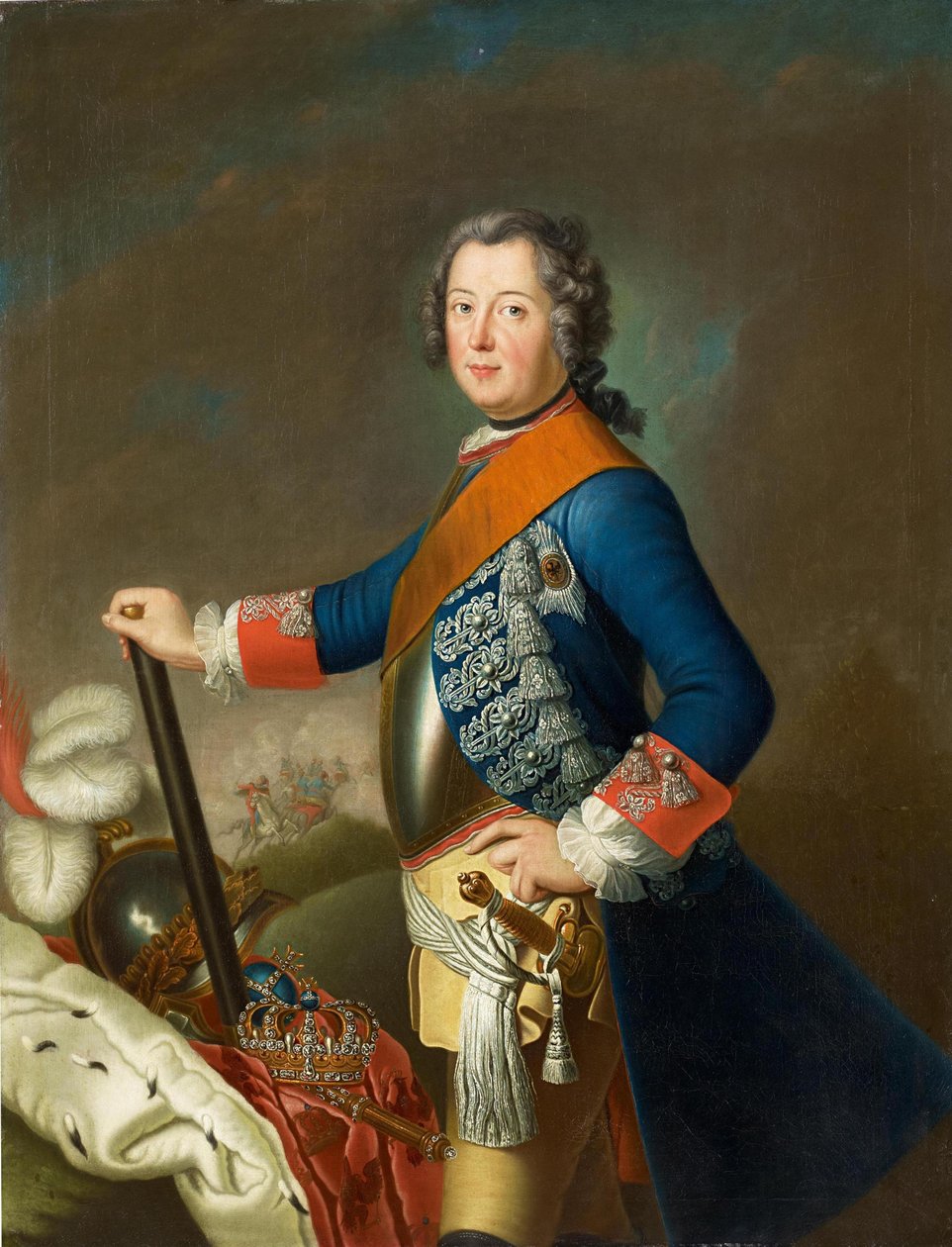 Frederico II da Prússia como um jovem comandante do exército de Georg David Matthieu