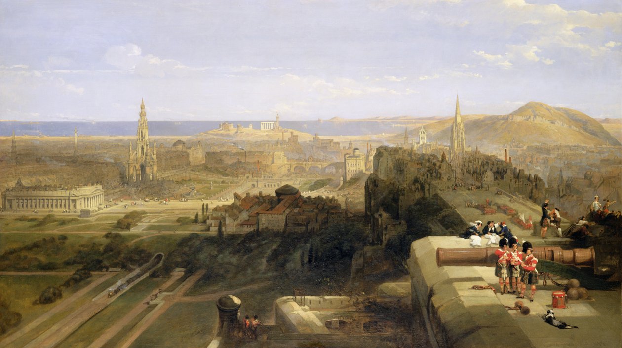 Edimburgo do castelo, 1847 de David Roberts