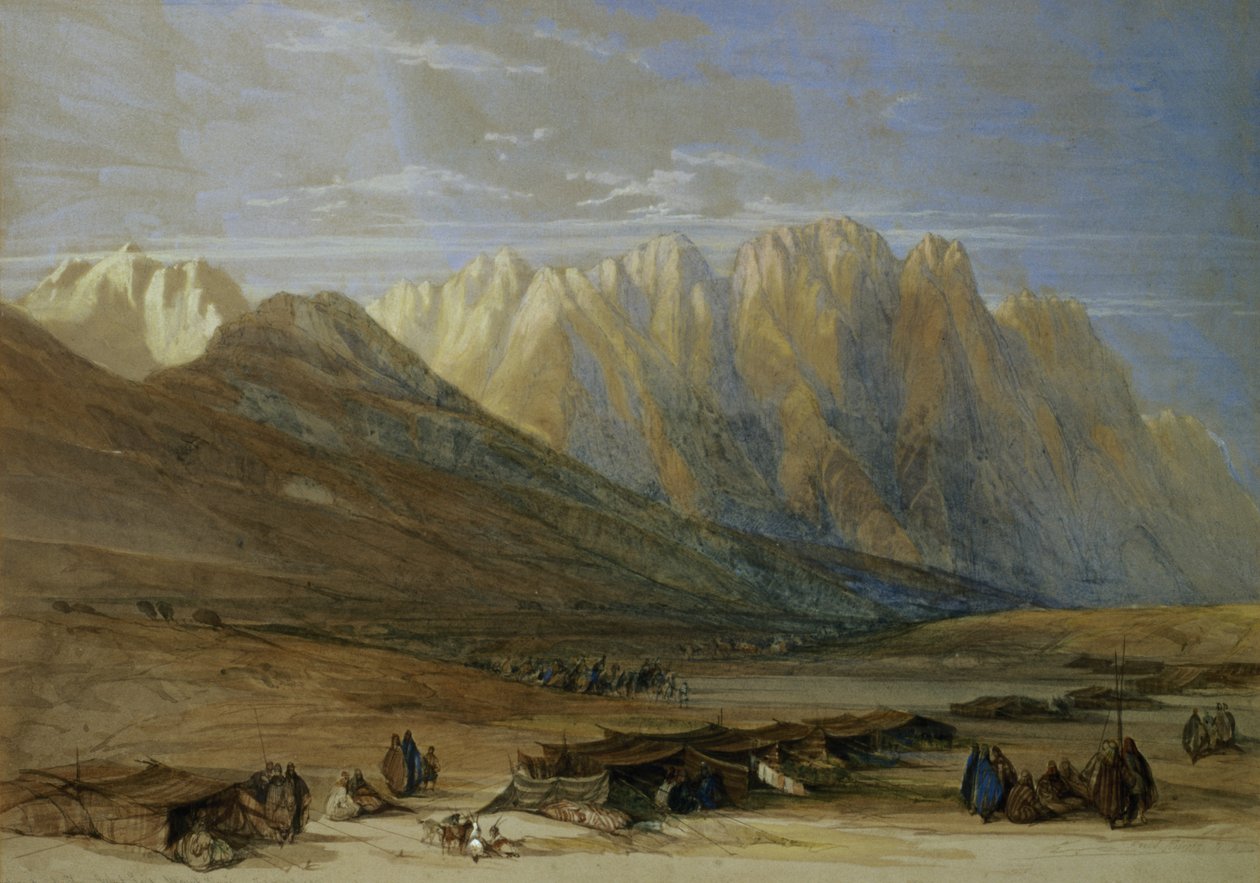 Acampamento da Tribo do Outad-Said, Monte Sinai, 1839 de David Roberts