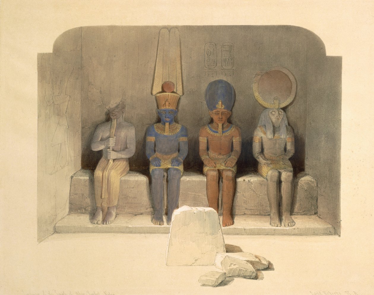 Santuário do Templo de Abu Simbel, do Egito e da Núbia, Vol.1 de David Roberts