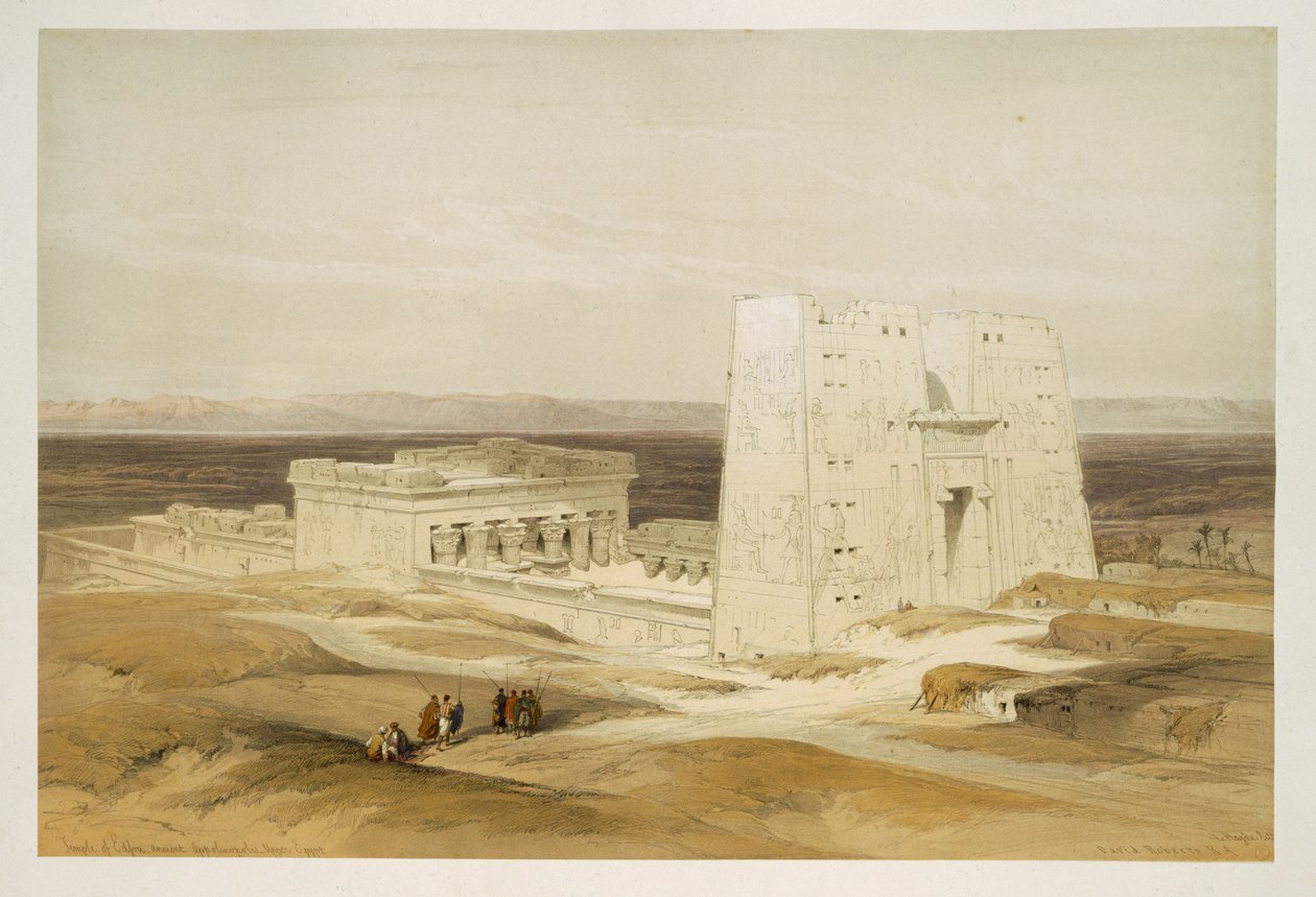 Templo de Edfu, antiga Apollinopolis, Alto Egito, do Egito e Nubia, Vol.1 de David Roberts