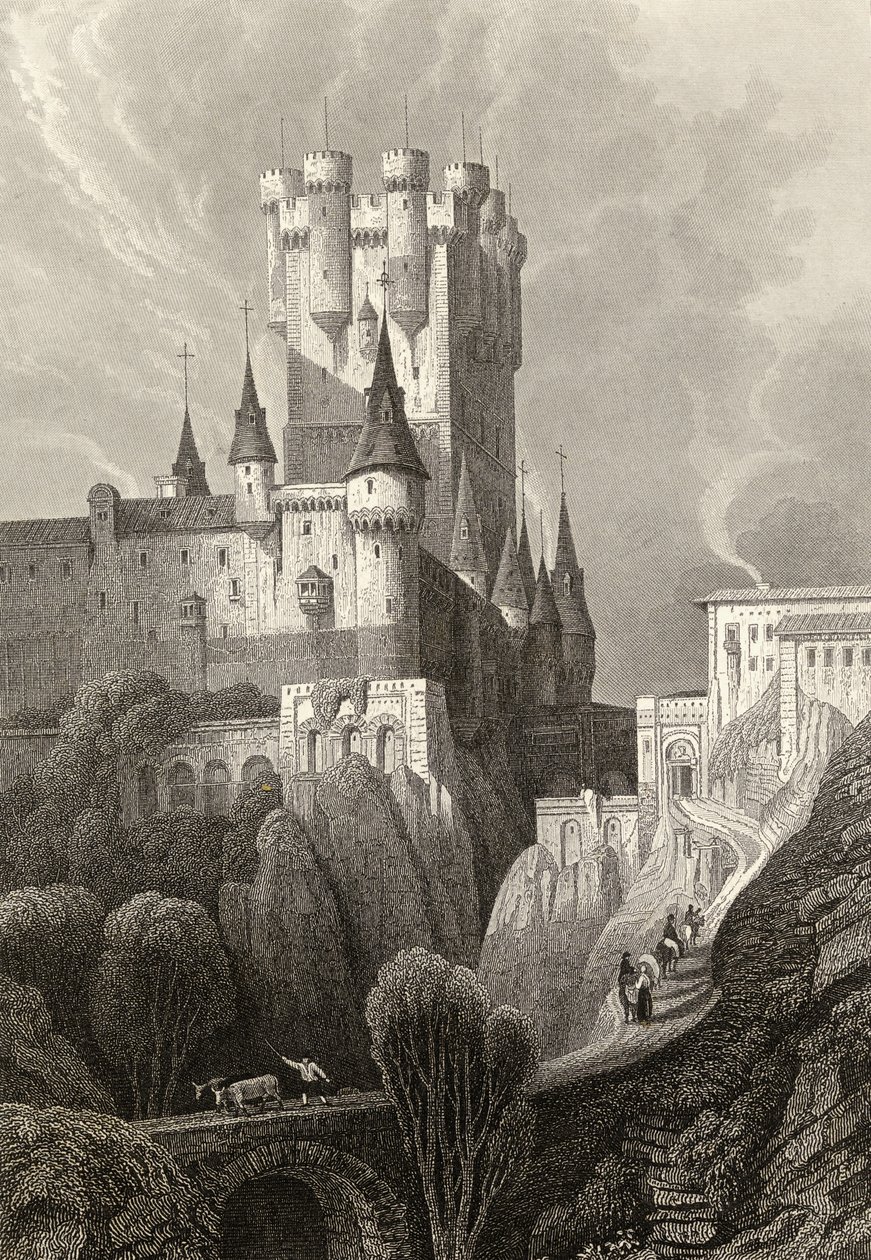 O Alcazar antes do incêndio de 1862, Segovia de David Roberts
