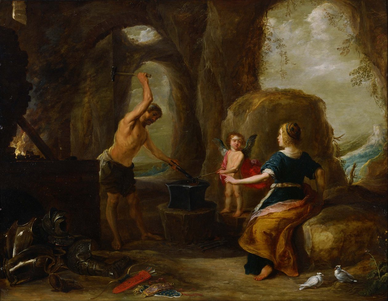 Venus Visitando a Forja de Vulcan de David Teniers the Elder