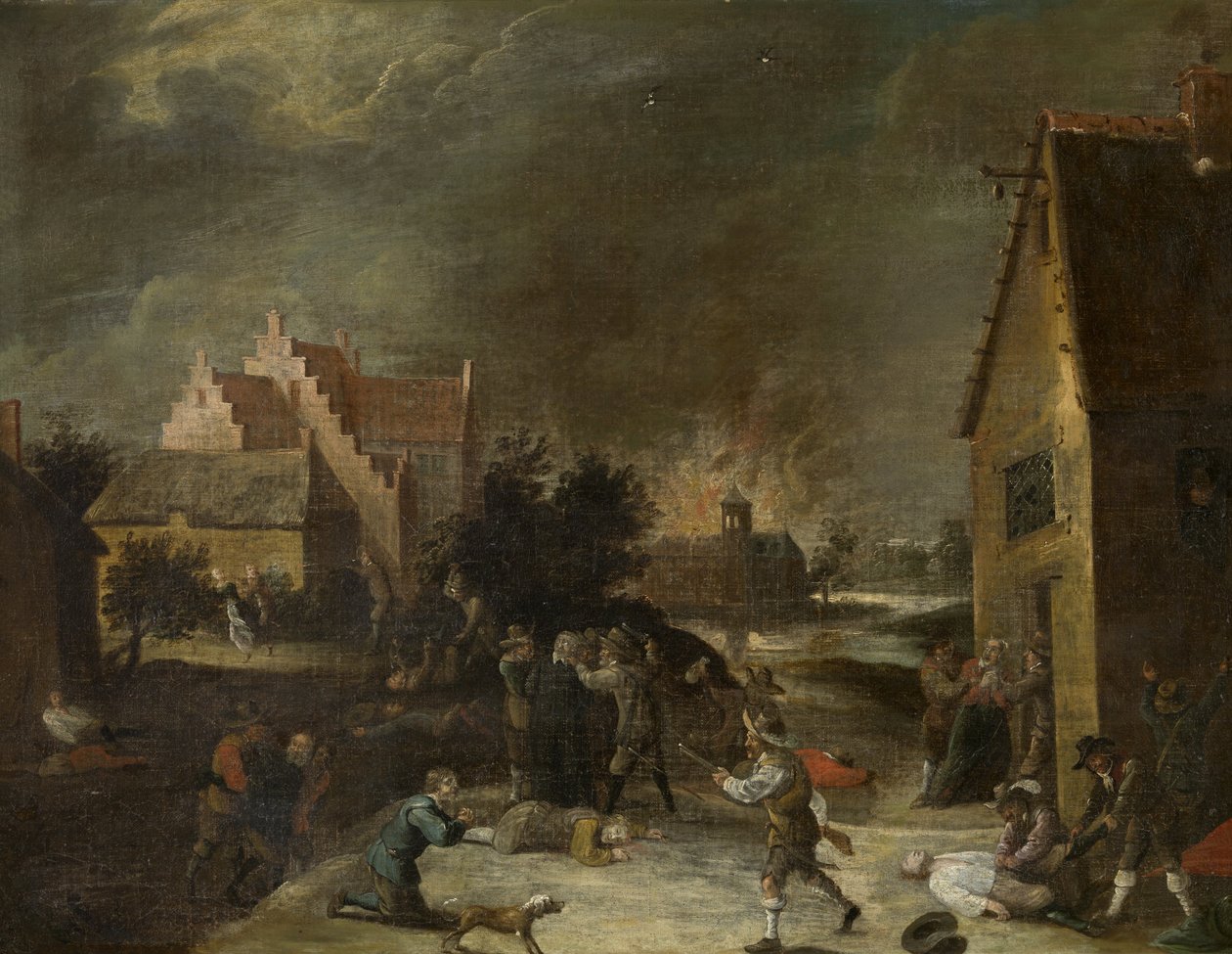 Saques de uma aldeia de David Teniers the Younger