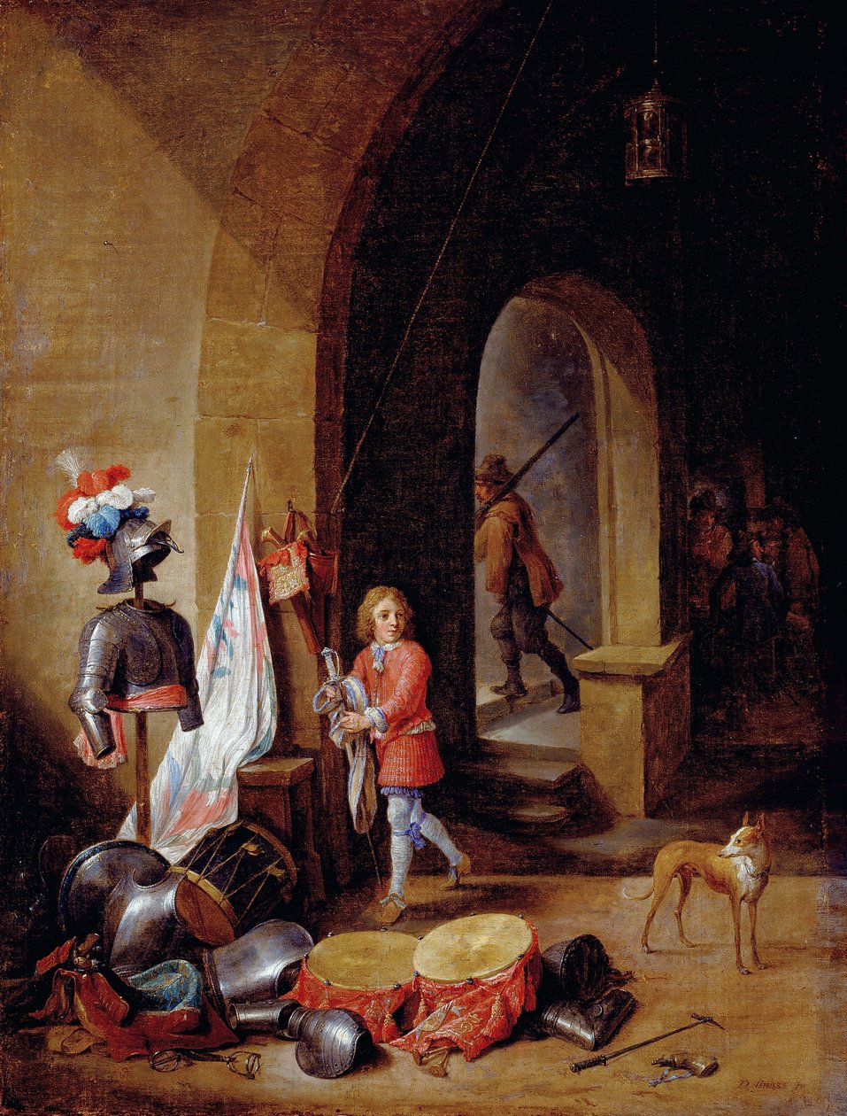 Uma sala de guarda de David Teniers the Younger