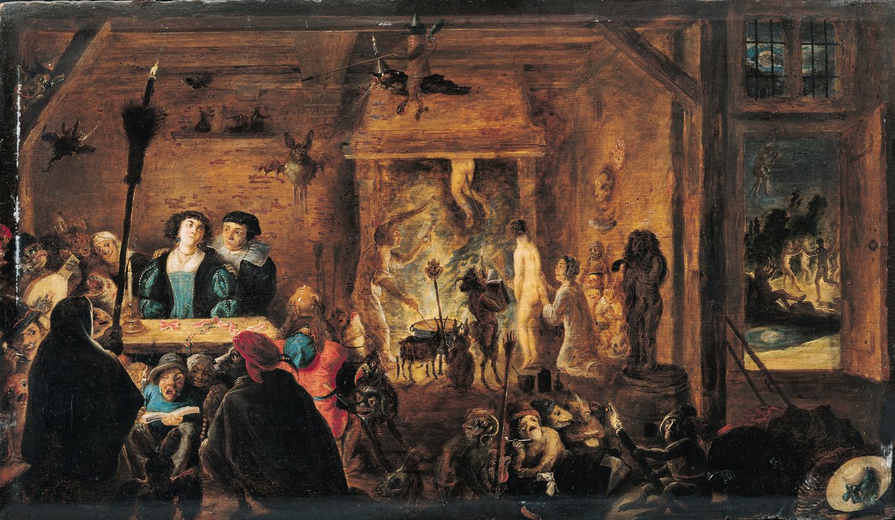 Uma cena de feitiçaria, 1633 de David Teniers the Younger