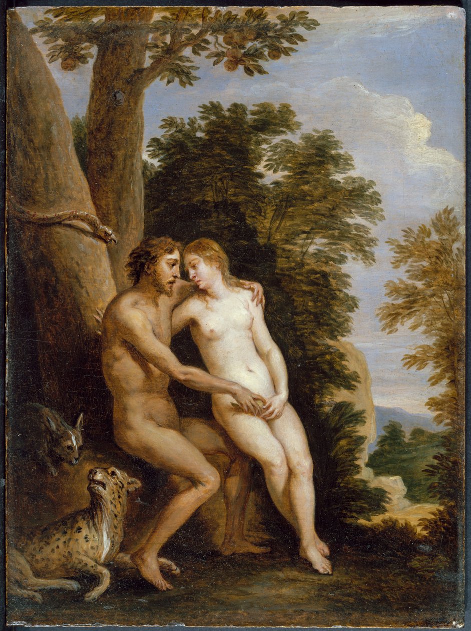 Adão e Eva de David Teniers the Younger