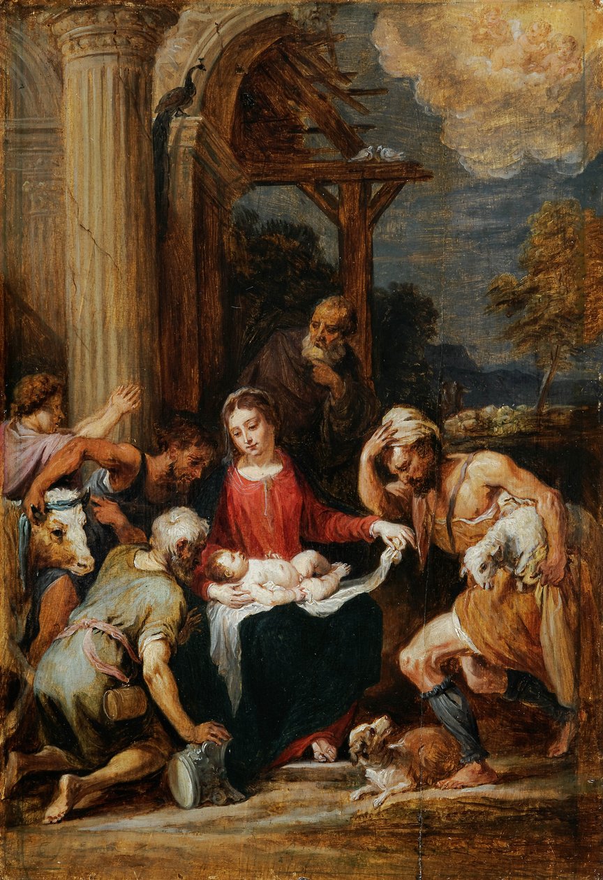 Adoração dos pastores após Andrea Schiavone de David Teniers the Younger