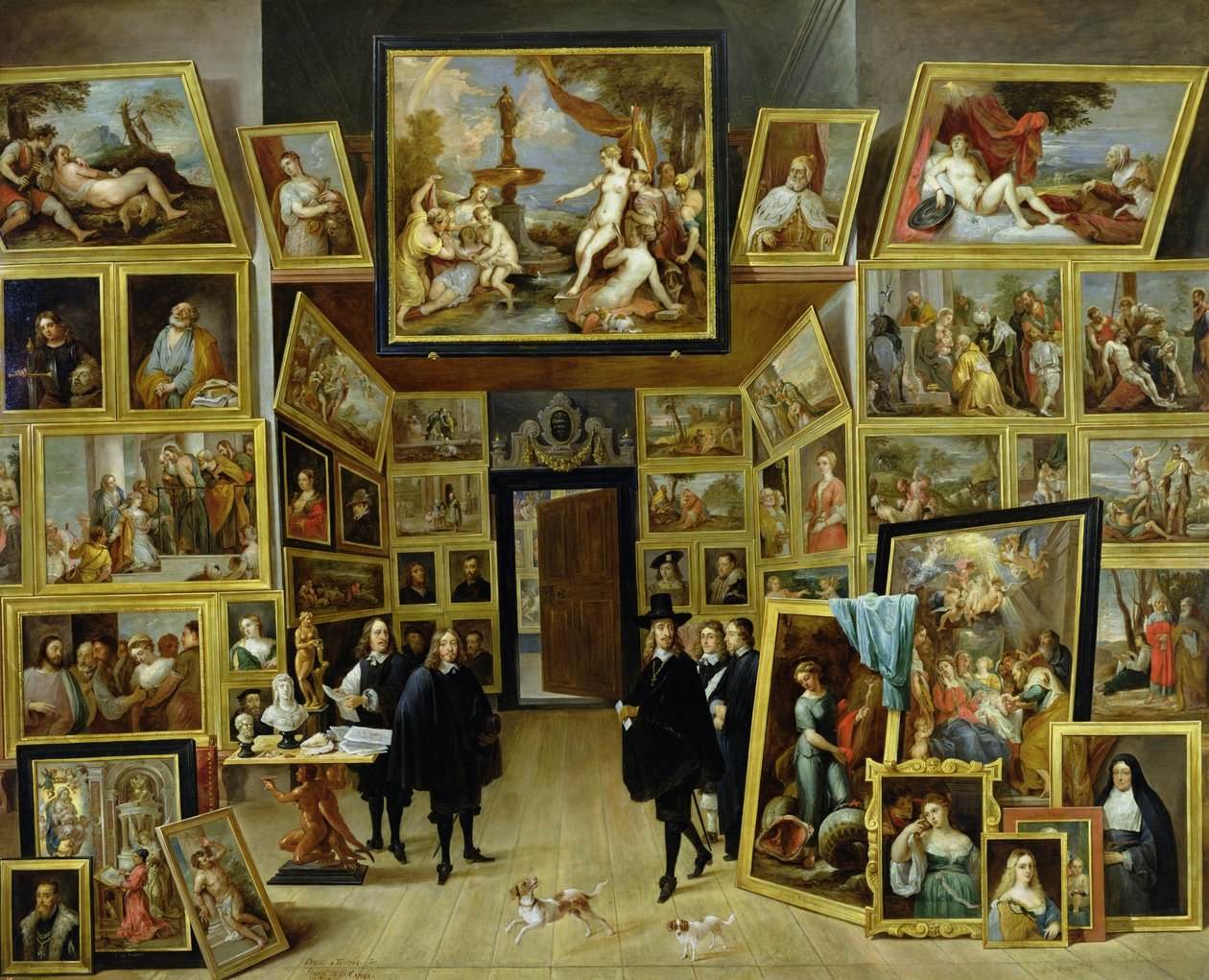 Arquiduque Leopold Wilhelm (1614-61) em sua Galeria de Imagens, c.1647 (óleo sobre cobre) de David Teniers the Younger