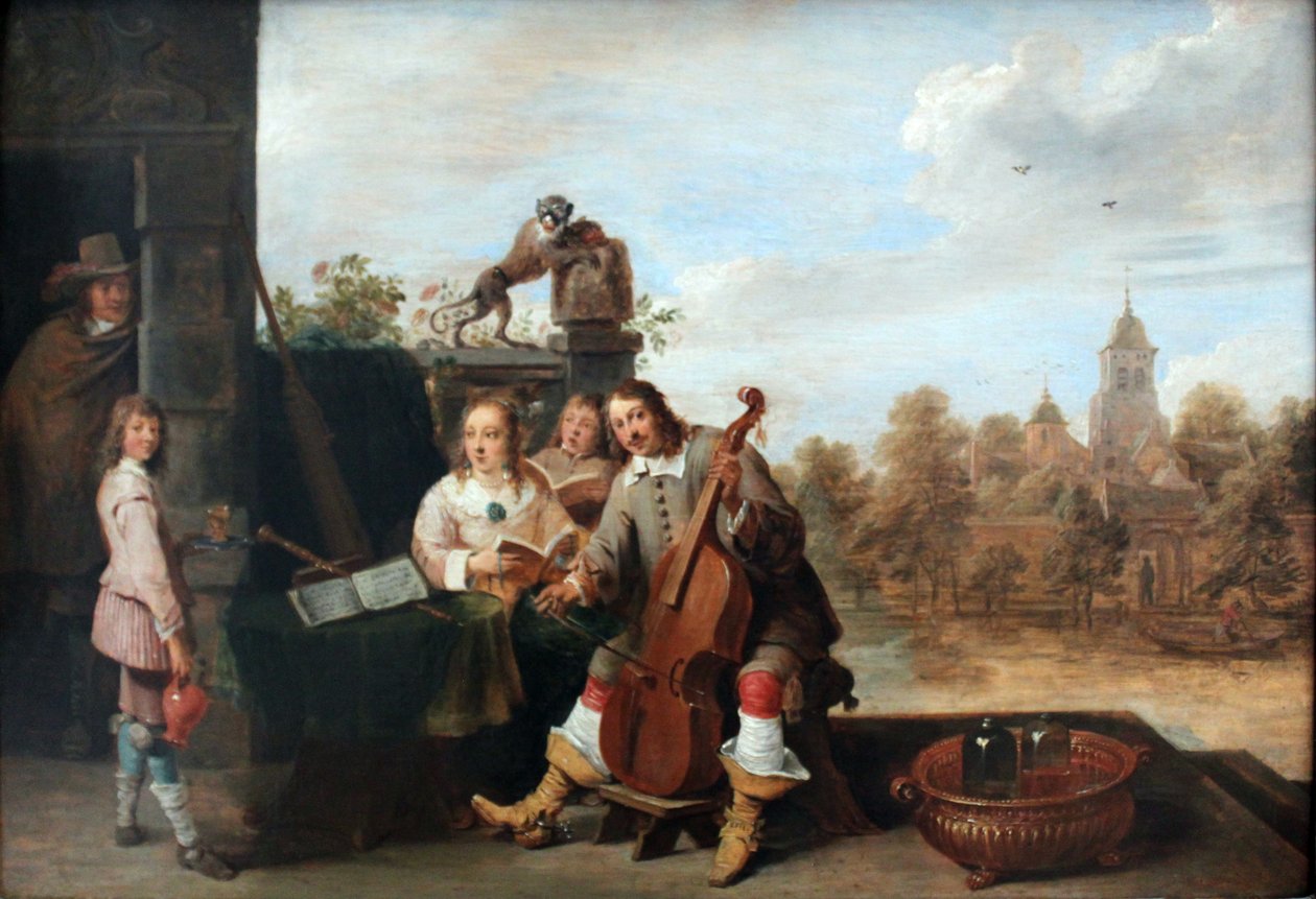 O pintor com sua família de David Teniers the Younger