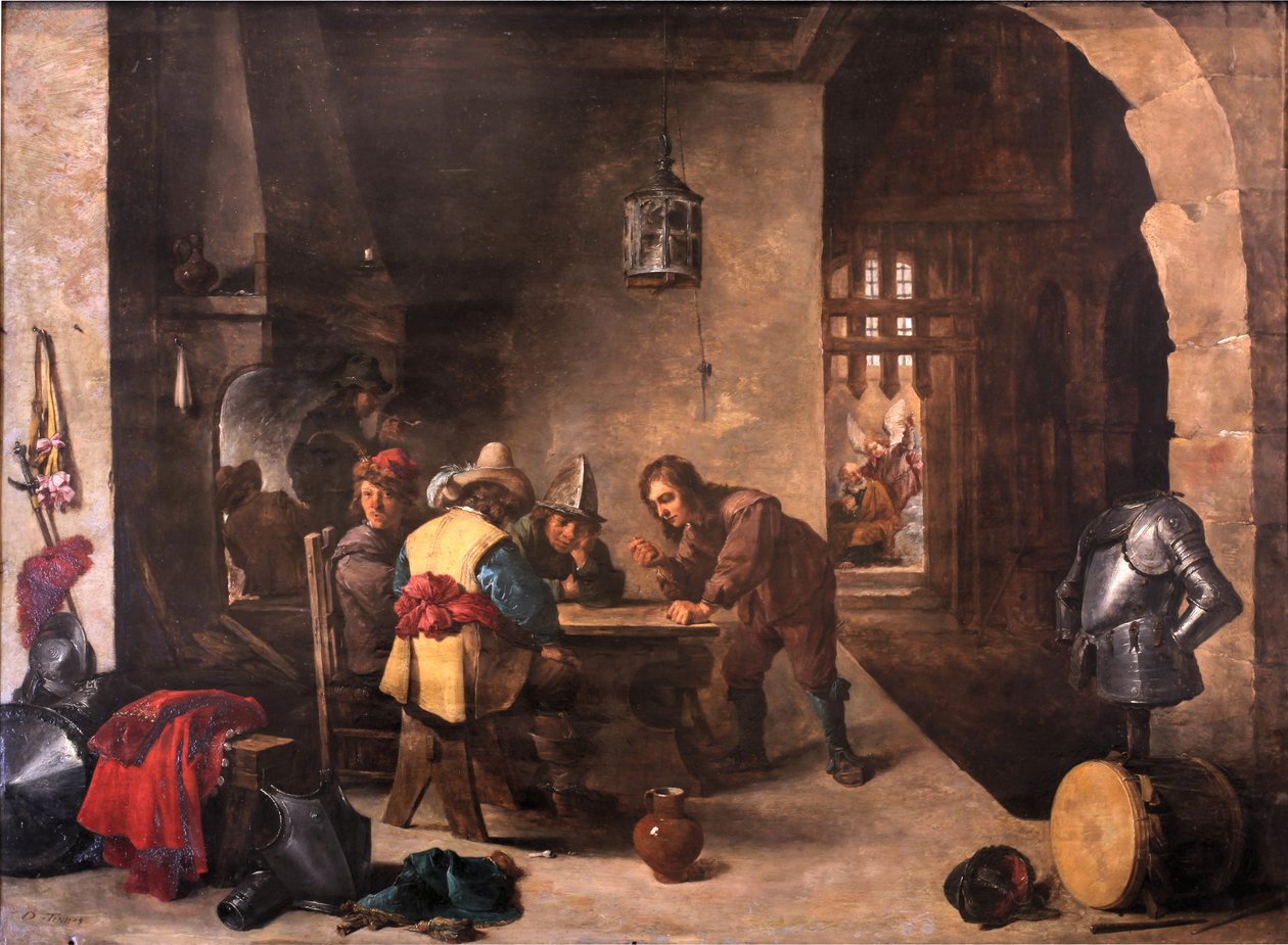 Guarda com São Pedro entregue de David Teniers the Younger